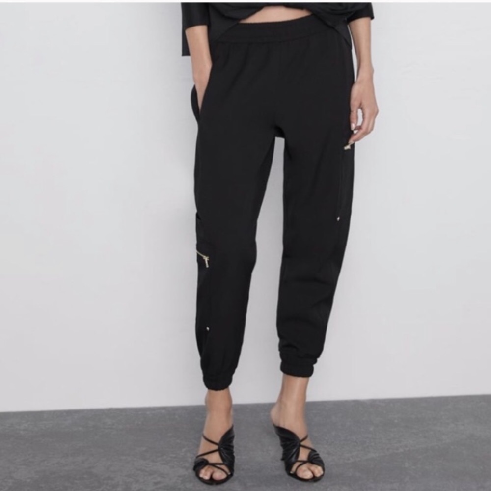 NWT ZARA CARGO JOGGERS WITH ZIPPER
